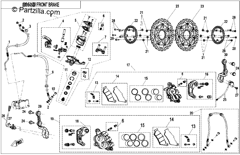 Diagrama de FRONT BRAKE ABS 3
