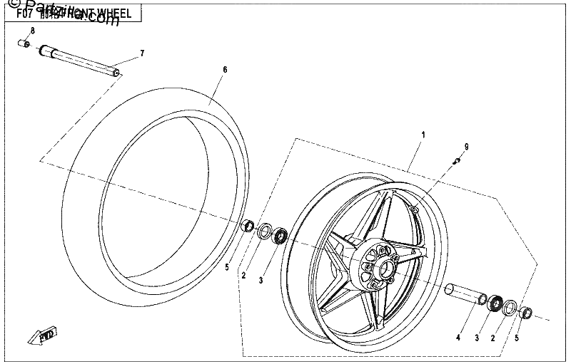 Diagrama de FRONT WHEEL RIM MATTE BLACK
