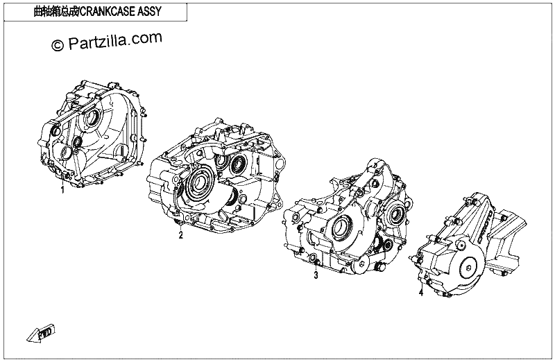 Diagrama de CRANKCASE ASSY