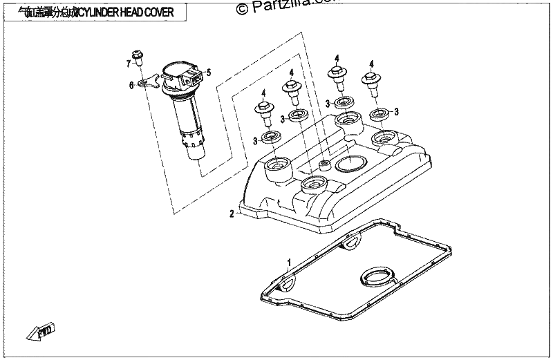 Diagrama de CYLINDER HEAD COVER