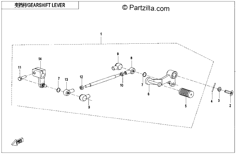 Diagrama de GEARSHIFT LEVER