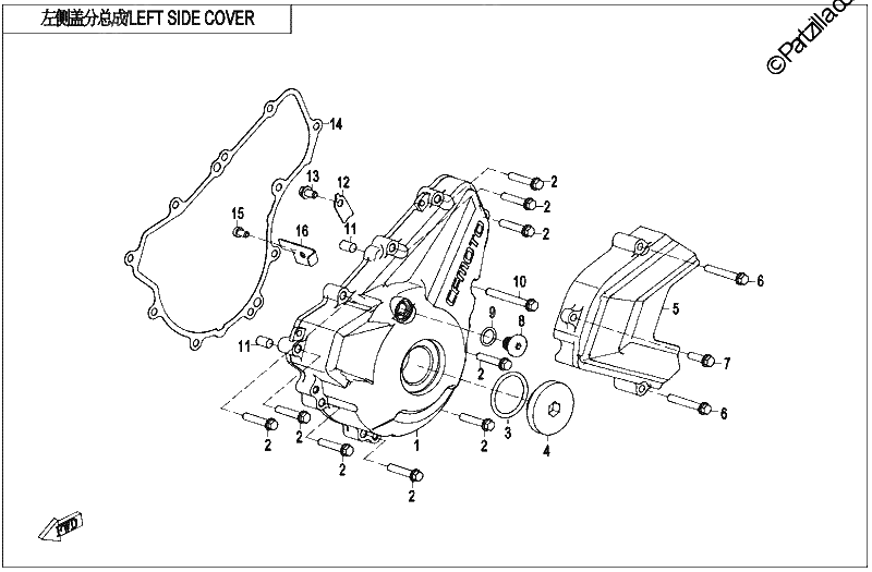 Diagrama de LEFT SIDE COVER