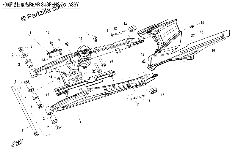 Diagrama de REAR SUSPENSION SHEET METAL 1