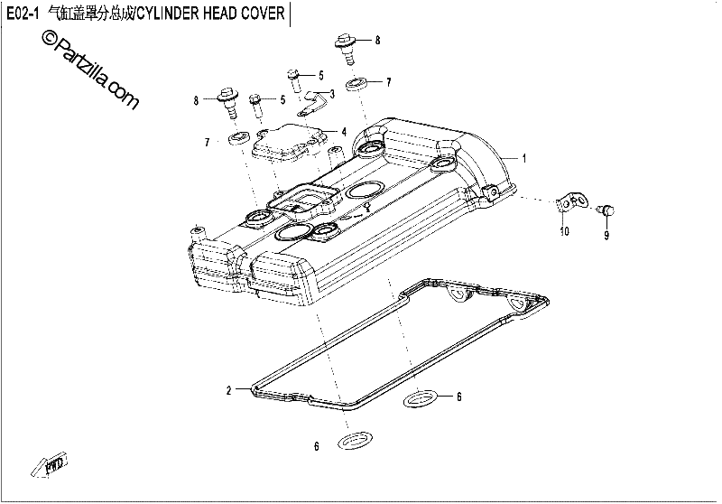 Diagrama de CYLINDER HEAD COVER