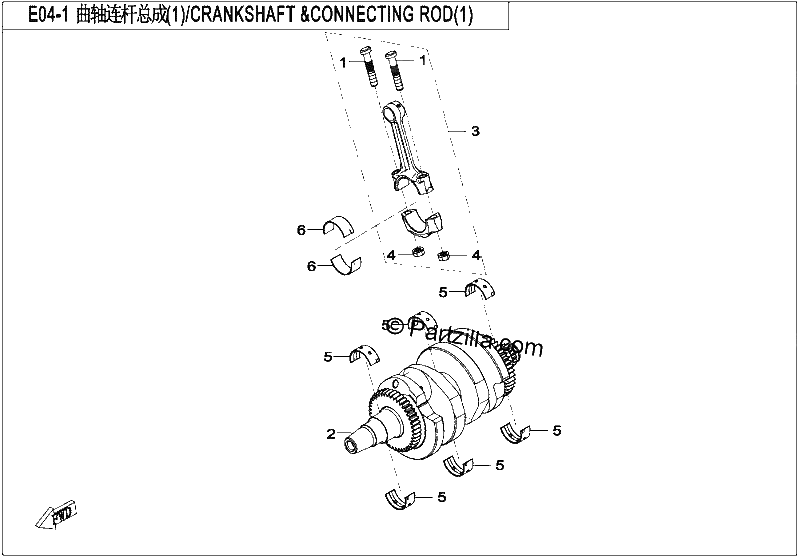 Diagrama de CRANKSHAFT CONNECTING ROD 1