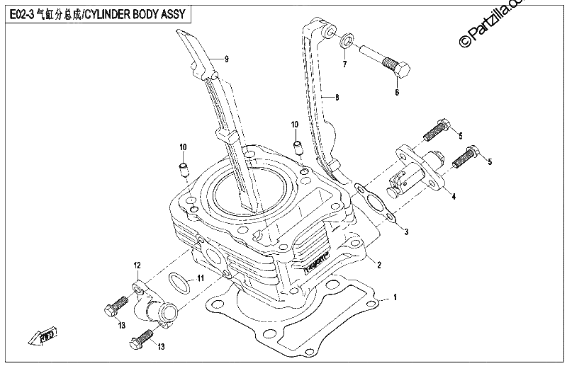 Diagrama de CYLINDER BODY ASSY