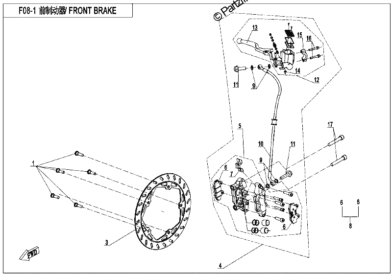 Diagrama de FRONT BRAKE