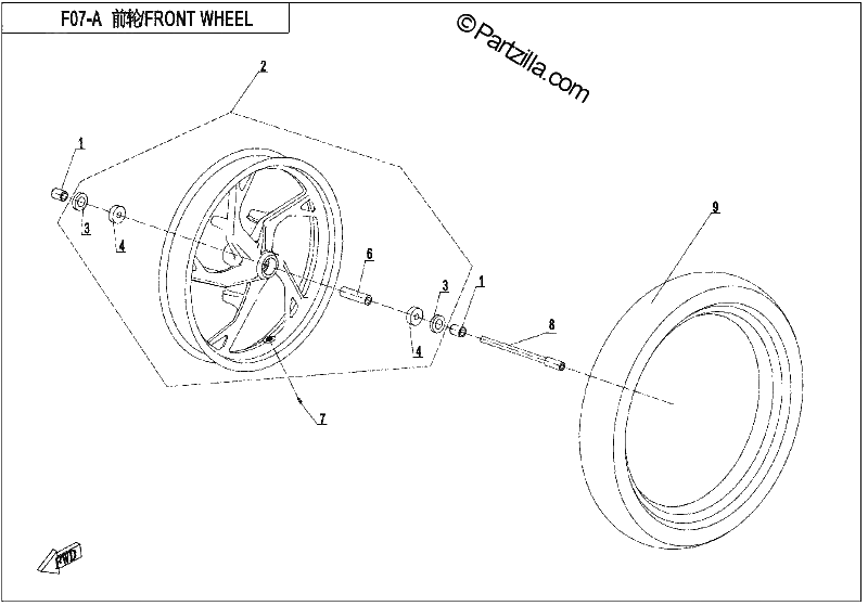 Diagrama de FRONT WHEEL