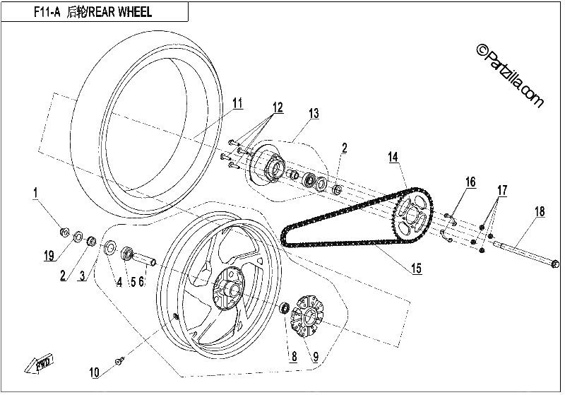 Diagrama de REAR WHEEL