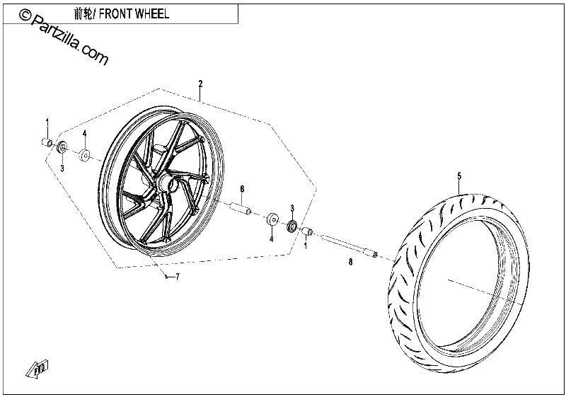 Diagrama de FRONT WHEEL NEW