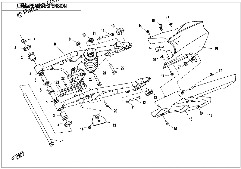 Diagrama de REAR SUSPENSION
