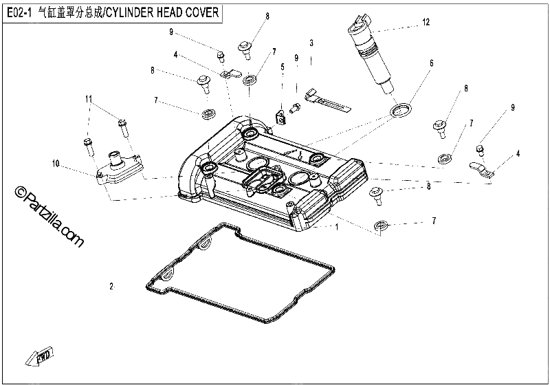Diagrama de CYLINDER HEAD COVER
