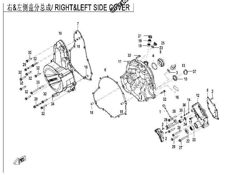 Diagrama de RIGHT LEFT SIDE COVER