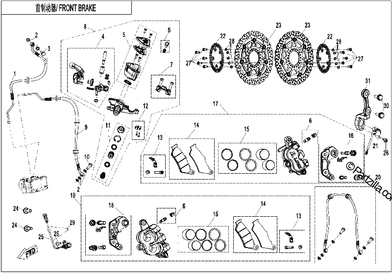 Diagrama de FRONT BRAKE