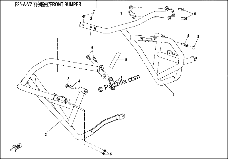 Diagrama de FRONT BUMPER NORMAL