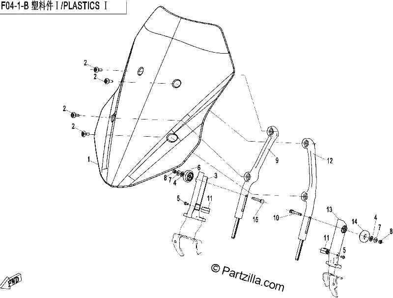 Diagrama de PLASTICS 1 BIG WINDSHIELD