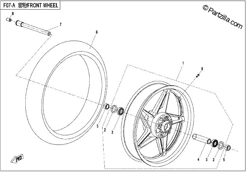Diagrama de FRONT WHEEL