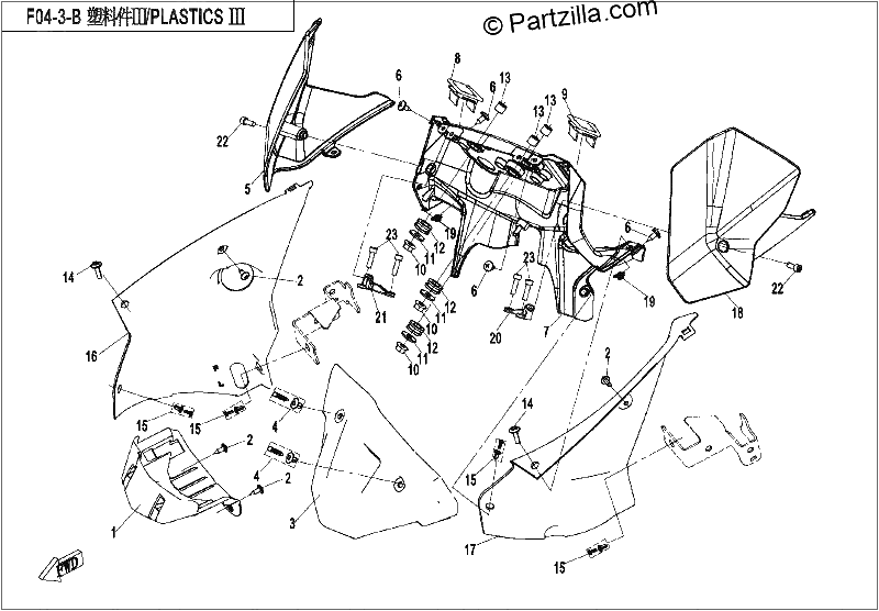 Diagrama de PLASTICS 3 BIG WINDSHIELD