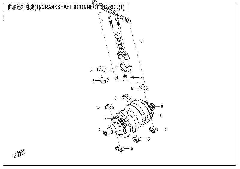 Diagrama de CRANKSHAFT CONNECTING ROD 1
