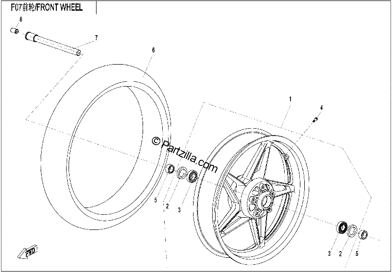 Diagrama de FRONT WHEEL