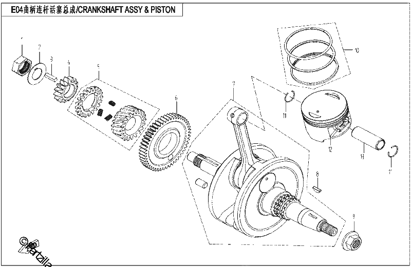 Diagrama de CRANKSHAFT PISTON