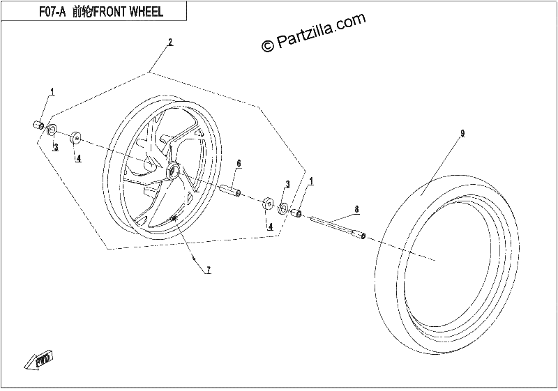 Diagrama de FRONT WHEEL