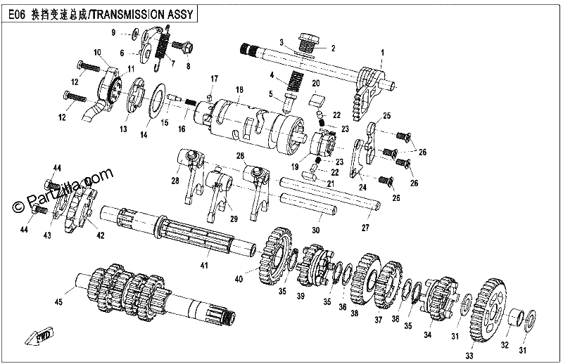 Diagrama de TRANSMISSION ASSY