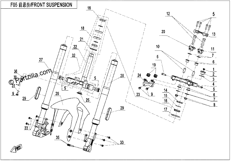 Diagrama de FRONT SUSPENSION