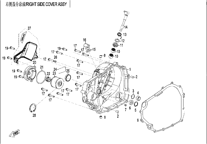 Diagrama de RIGHT SIDE COVER SLIPPING CLUTCH