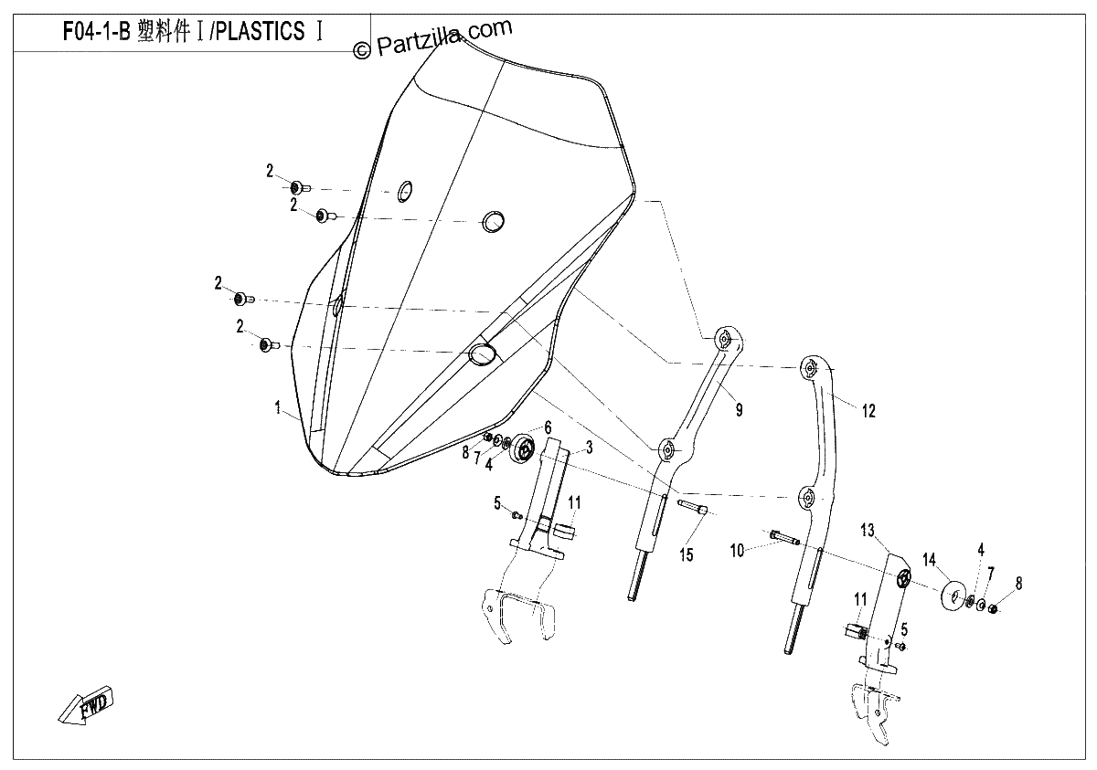 Diagrama de PLASTICS 1 BIG WINDSHIELD