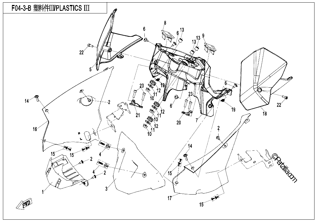 Diagrama de PLASTICS 3 BIG WINDSHIELD