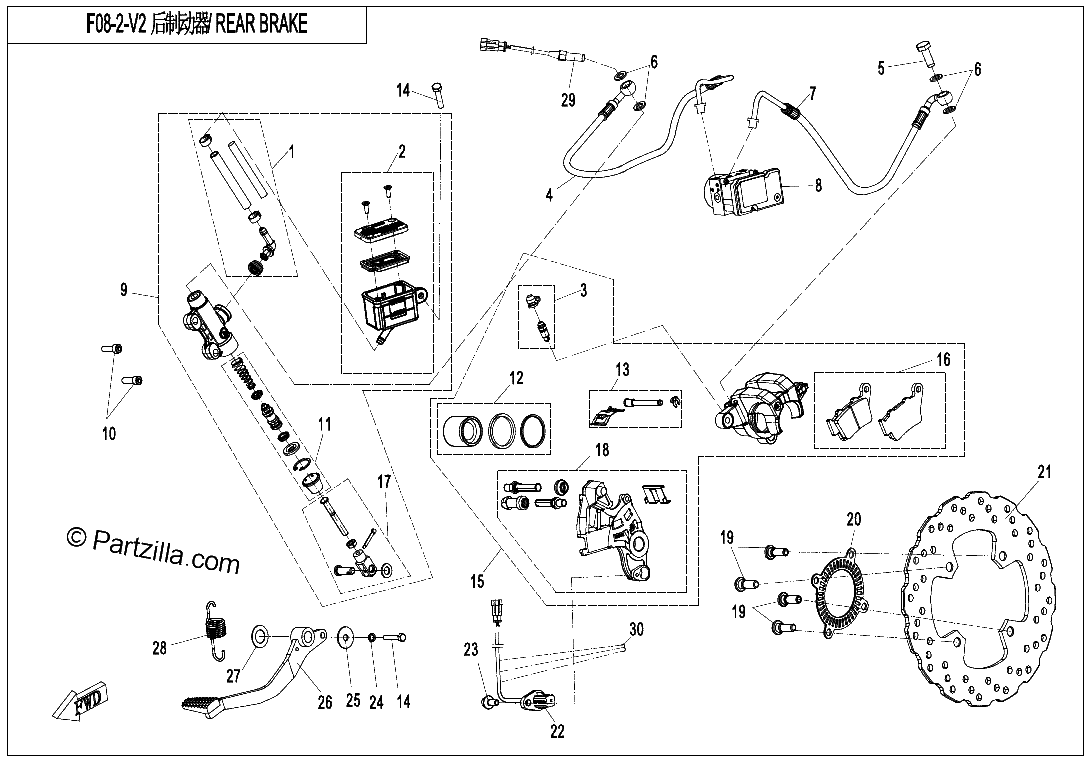 Diagrama de REAR BRAKE