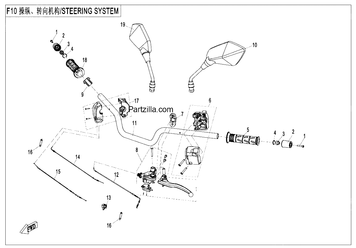 Diagrama de STEERING SYSTEM NON HAND GUARD