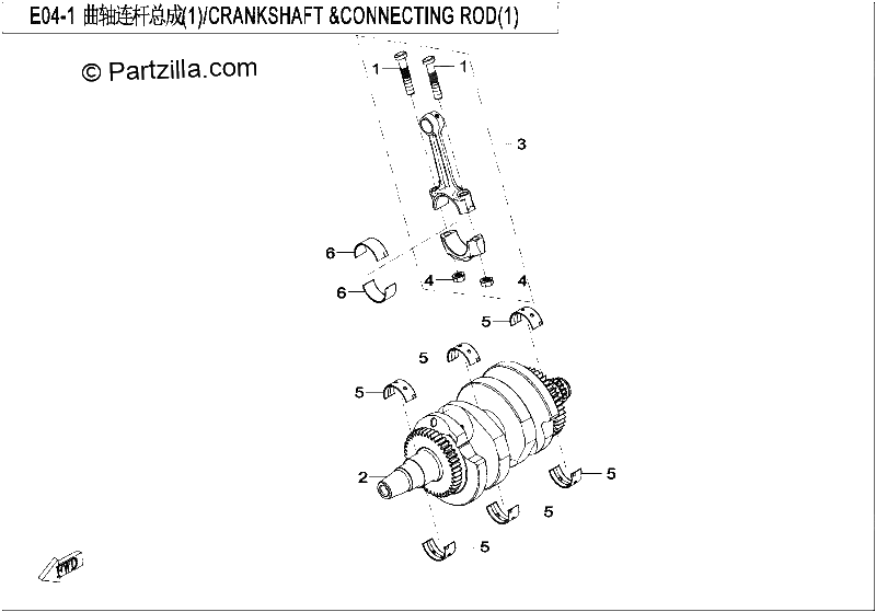 Diagrama de CRANKSHAFT CONNECTING RODI1I