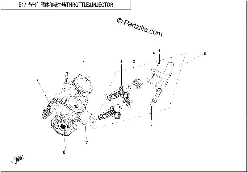 Diagrama de THROTTLE 7 INJECTOR