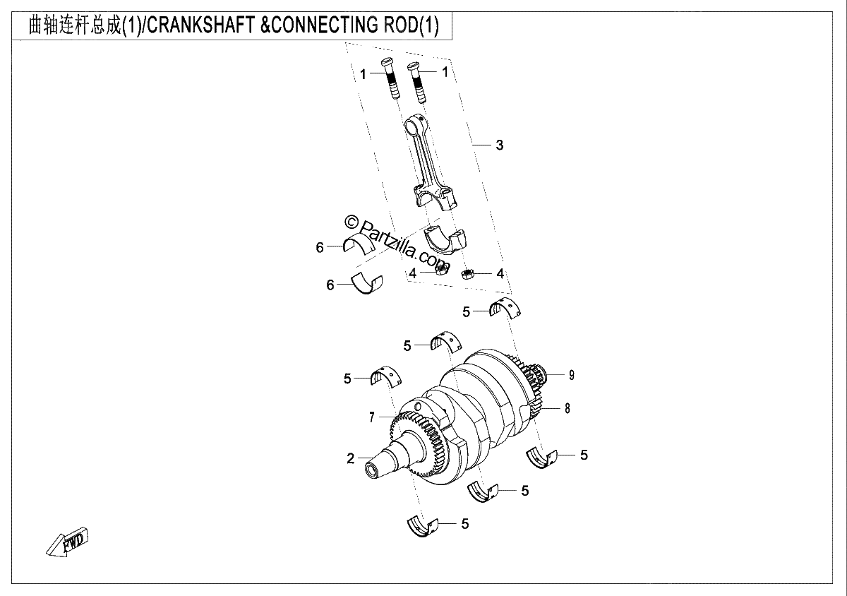 Diagrama de CRANKSHAFT CONNECTING ROD 1