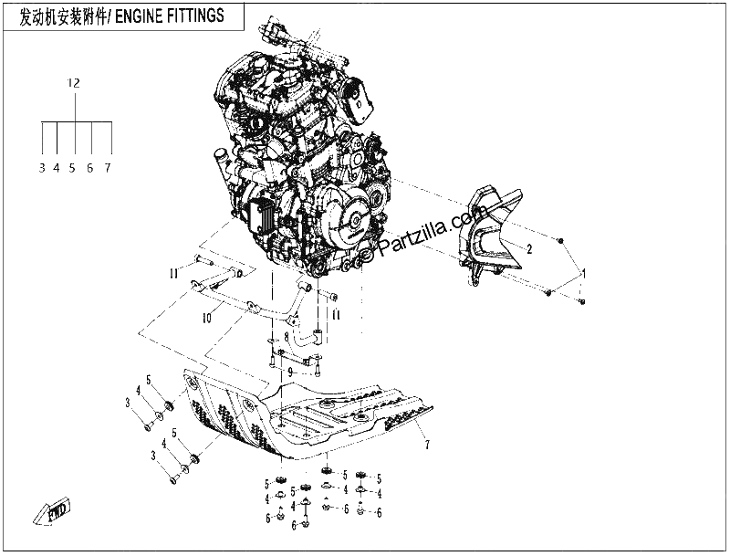 Diagrama de ENGINE FITTINGS TOURING