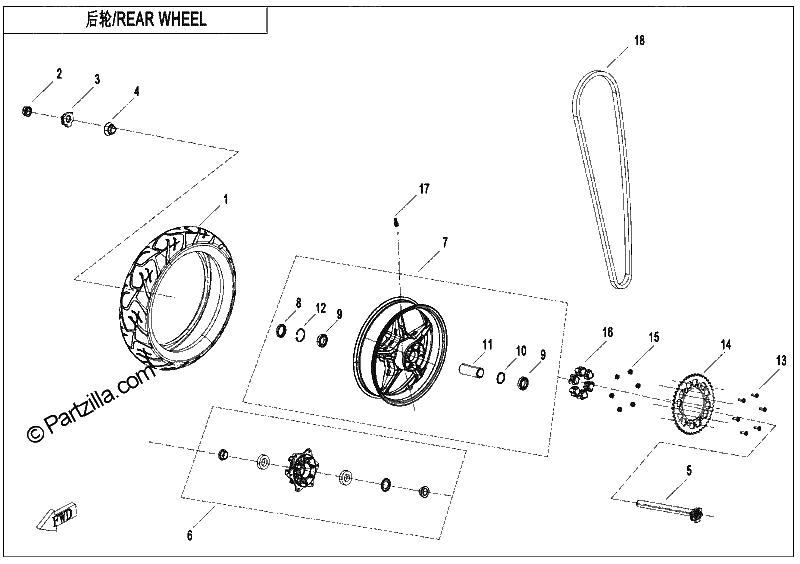 Diagrama de REAR WHEEL SPORT
