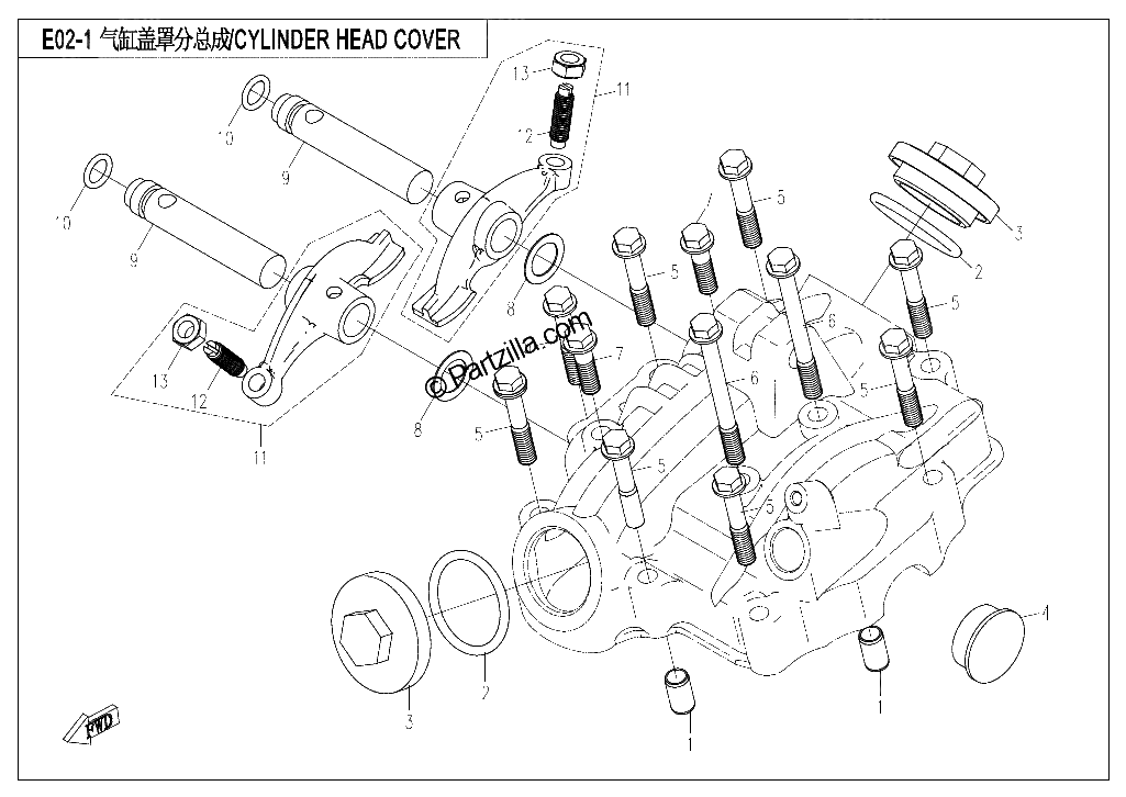 Diagrama de CYLINDER HEAD COVER ASSY