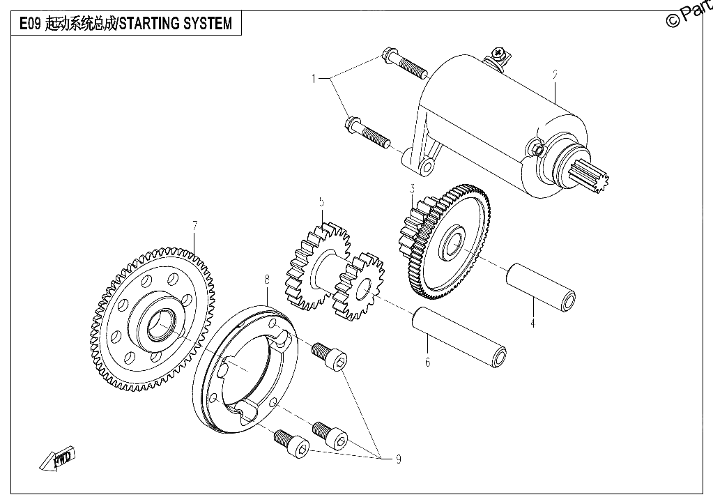 Diagrama de ELECTRIC STARTING ASSY