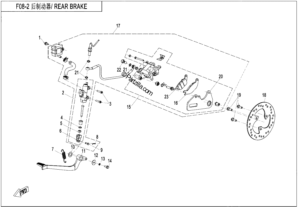 Diagrama de REAR BRAKE