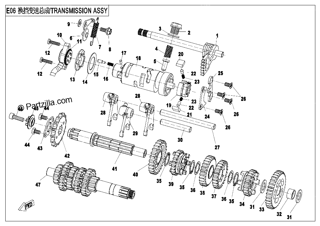 Diagrama de TRANSMISSION ASSY