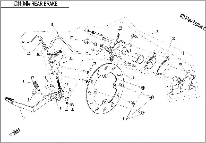 Diagrama de REAR BRAKE