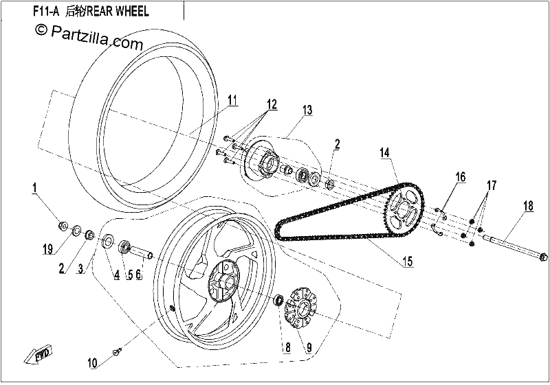 Diagrama de REAR WHEEL