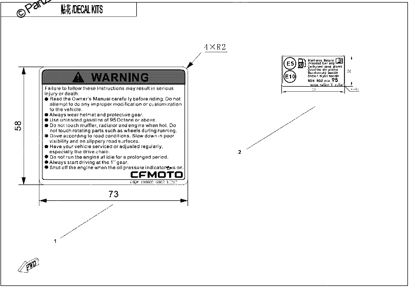 Diagrama de WARNING DECAL