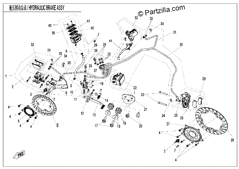 Diagrama de MAB BRAKE ASSY DALU MAB
