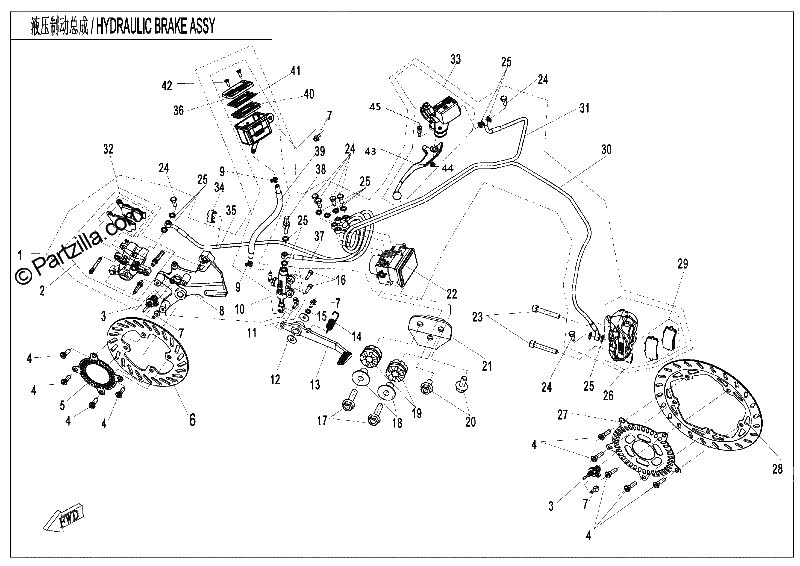 Diagrama de MAB BRAKE ASSY ABS DALU MBA