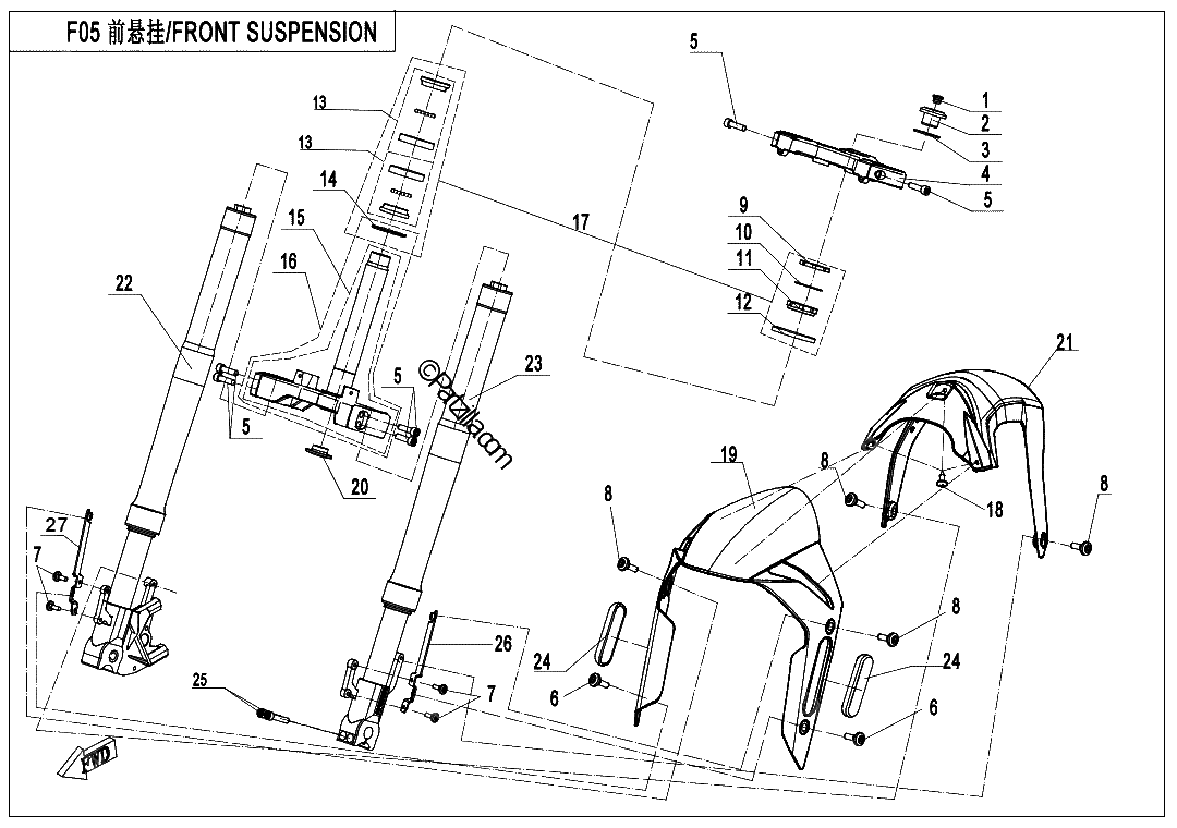 Diagrama de FRONT SUSPENSION