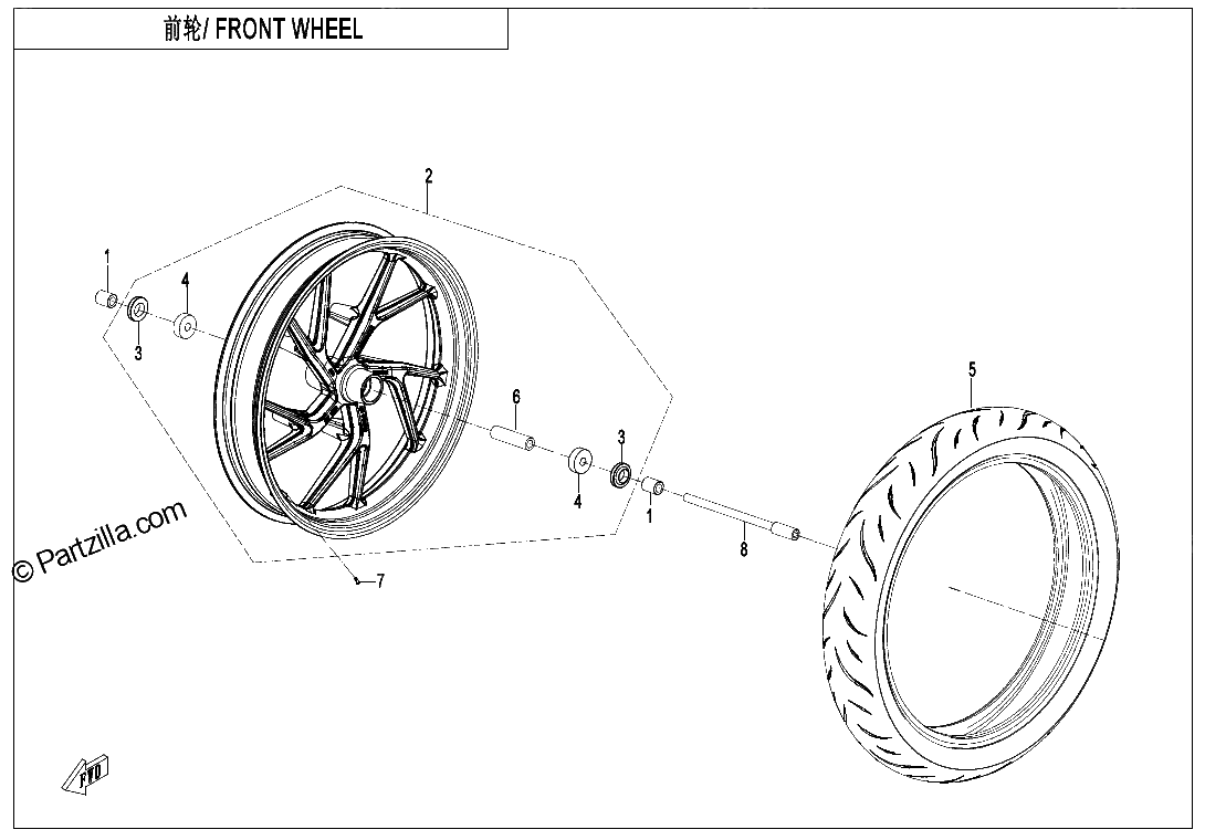 Diagrama de FRONT WHEEL
