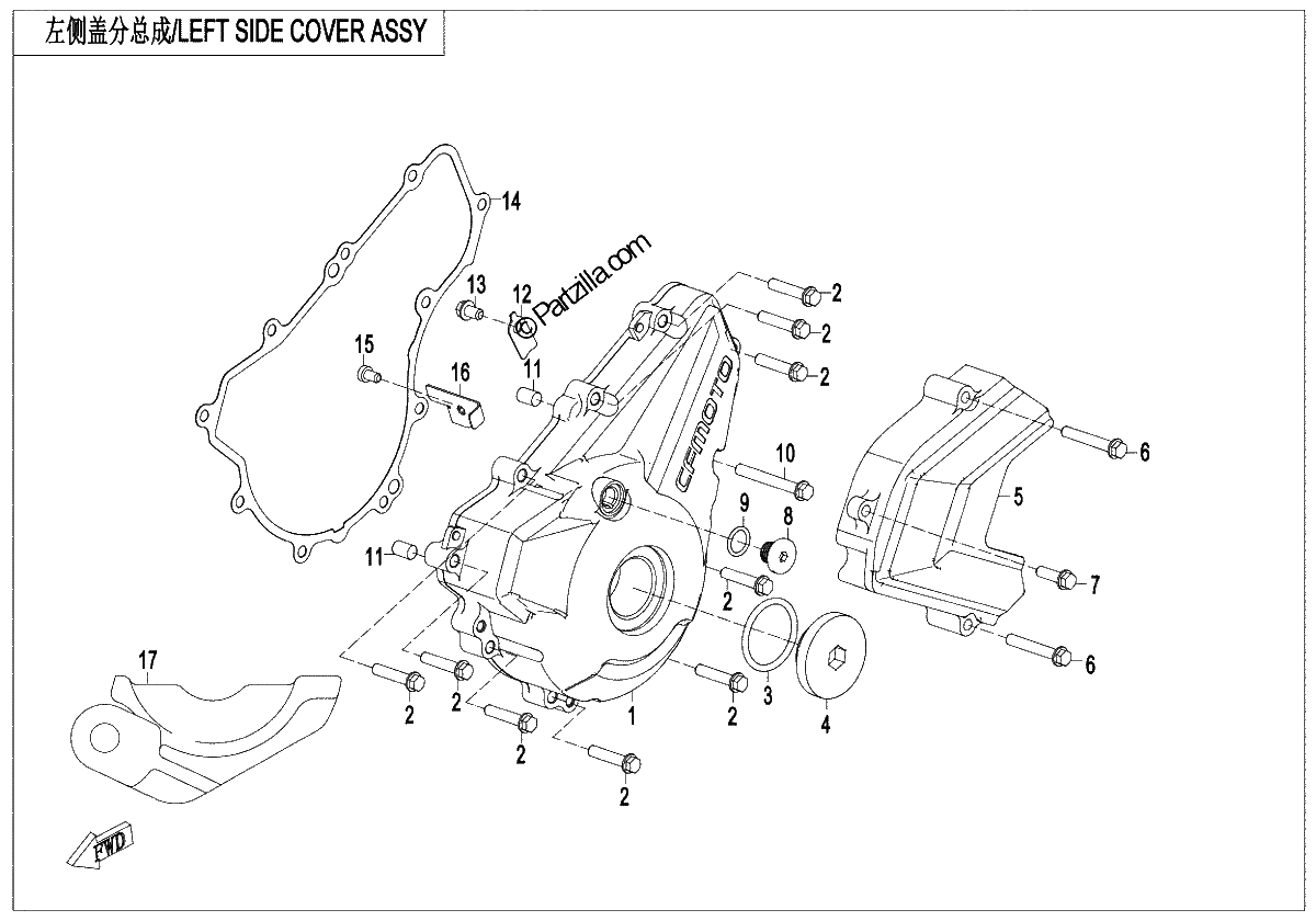 Diagrama de LEFT SIDE COVER